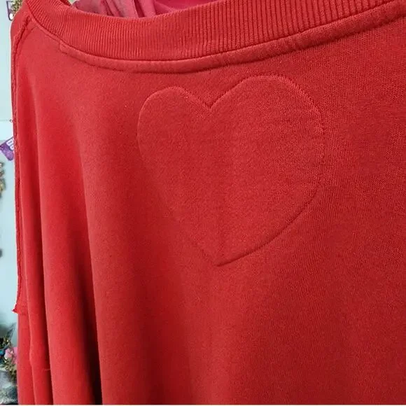 Free PeopleNWTTrish Heart Eyes SweatshirtRedMSRP $98
